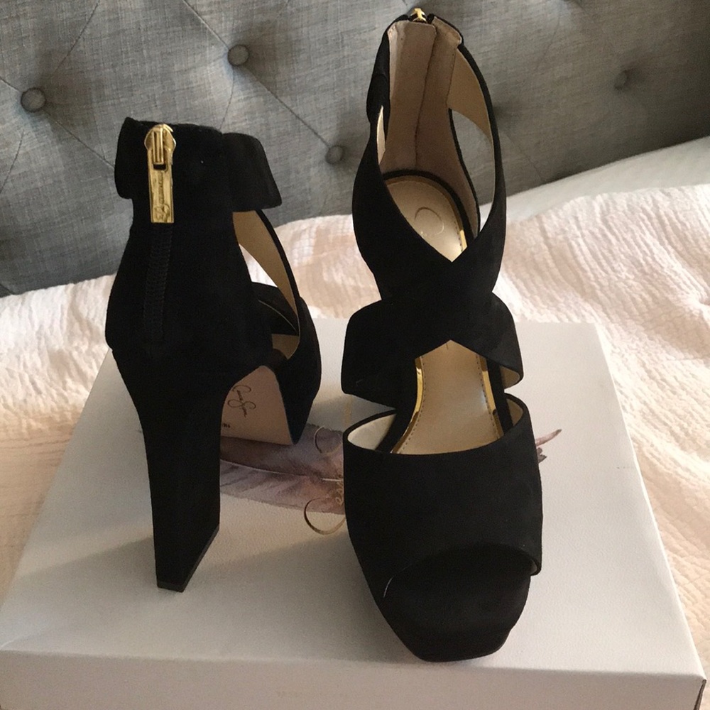 Black Jessica Simpson Suede Heels